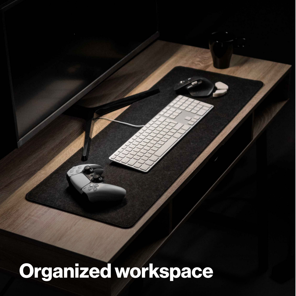 Deltahub DP-M-D Deskpad Medium Επιφάνεια Γραφείου Felt Σκούρο Γκρι - Image 4