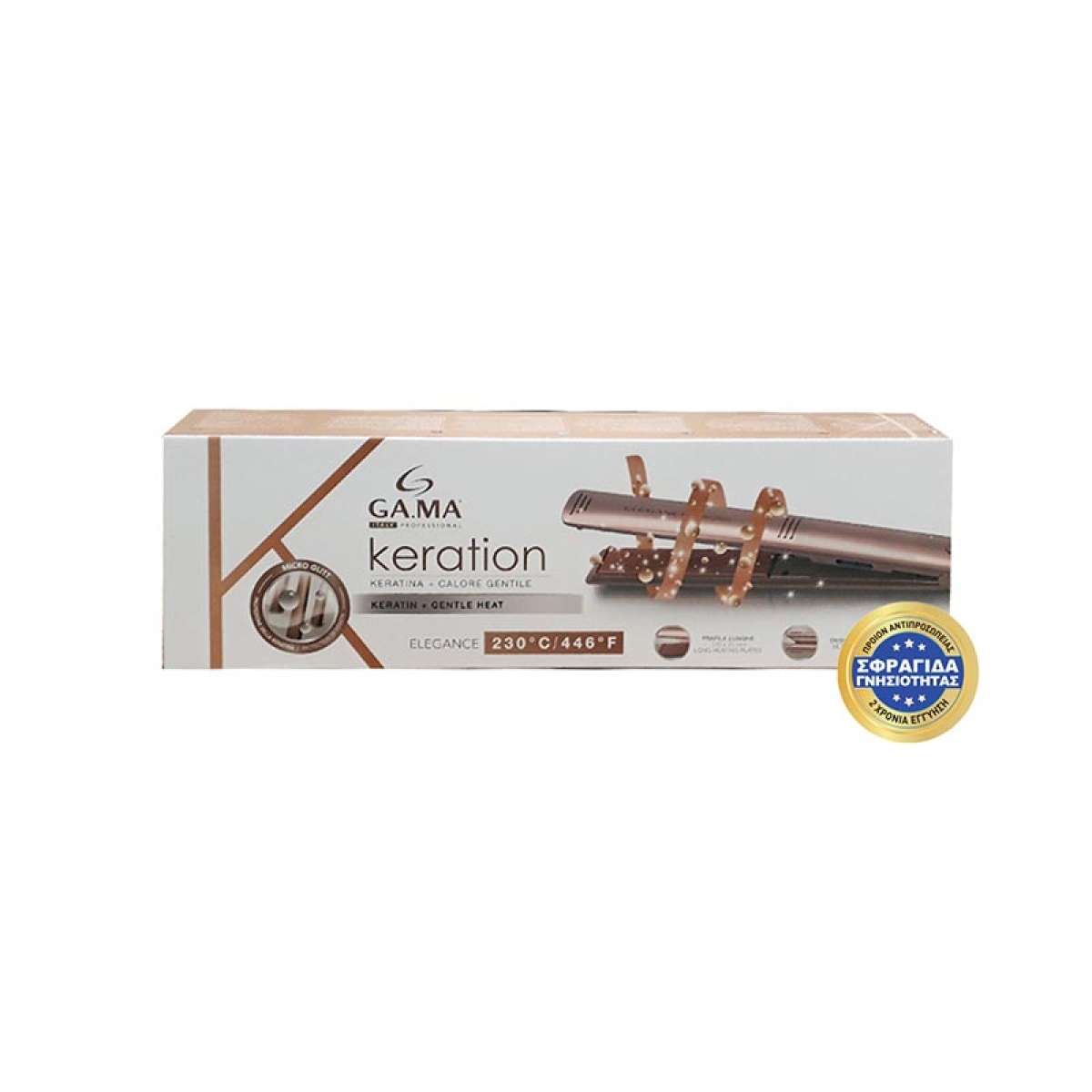 GAMA Elegance Keration Πρέσα Ισιώματος Μαλλιών Ροζ - Image 2
