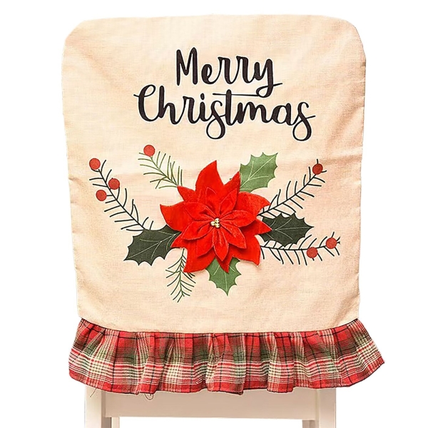 Κάλυμμα Πλάτης Καρέκλας Λινάτσα με 3D Αλεξανδρινό 54x49cm Xmasfest 1133957 - 1 τμχ