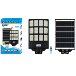 Αδιάβροχος Ηλιακός Προβολέας Δρόμου LED 6000W με Πάνελ και Τηλεχειριστήριο Rixme - Μαύρο
