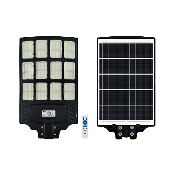 Αδιάβροχος Ηλιακός Προβολέας Δρόμου LED 6000W με Πάνελ και Τηλεχειριστήριο Rixme - Μαύρο