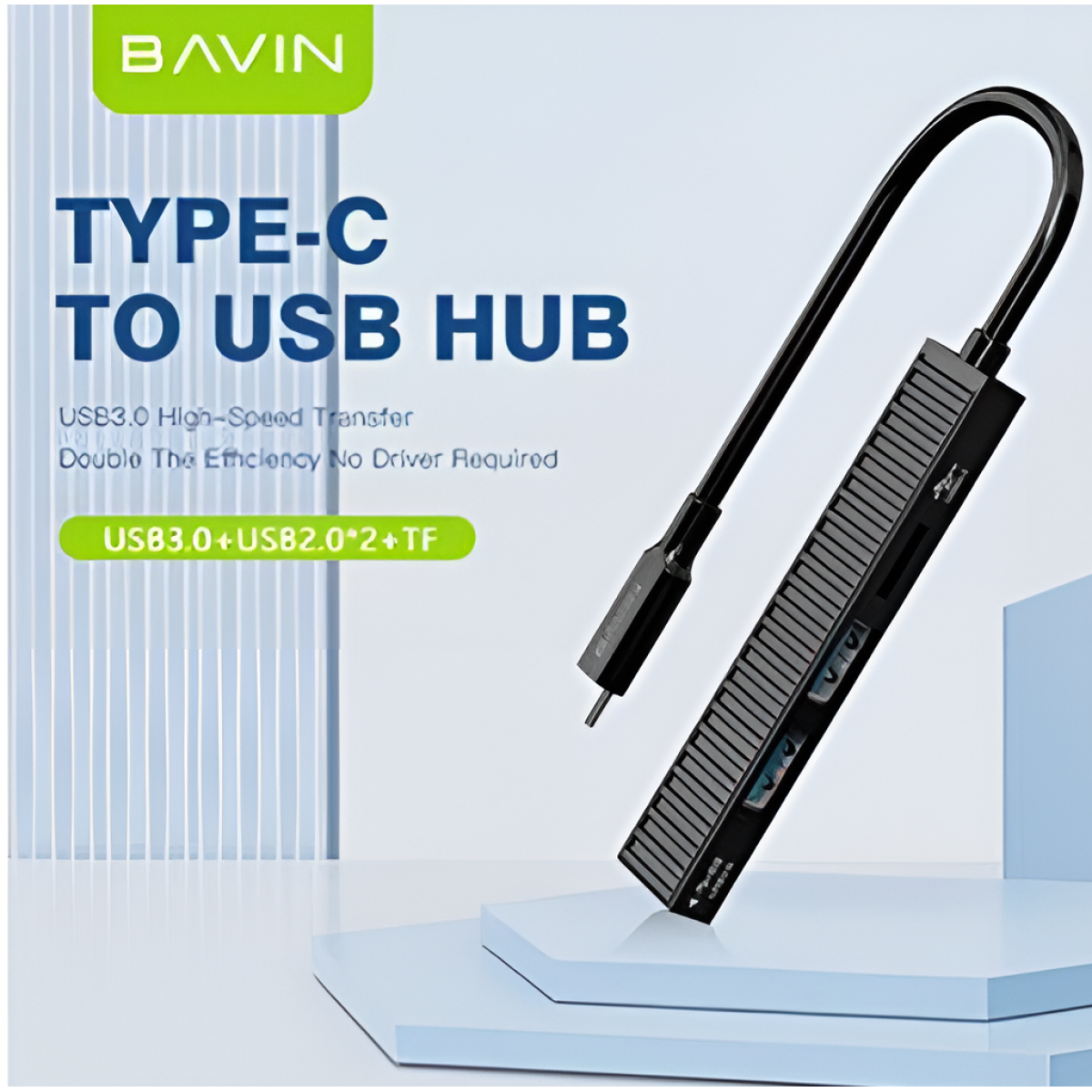 Αντάπτορας 4-σε-1 Type-C με Θύρες USB & TF Bavin HB-3