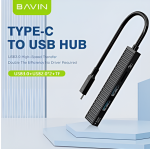 Αντάπτορας 4-σε-1 Type-C με Θύρες USB & TF Bavin HB-3