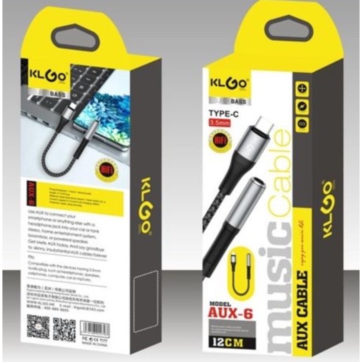 Αντάπτορας Type-C Σε Jack 3.5mm AUX 20cm Klgo AUX-6