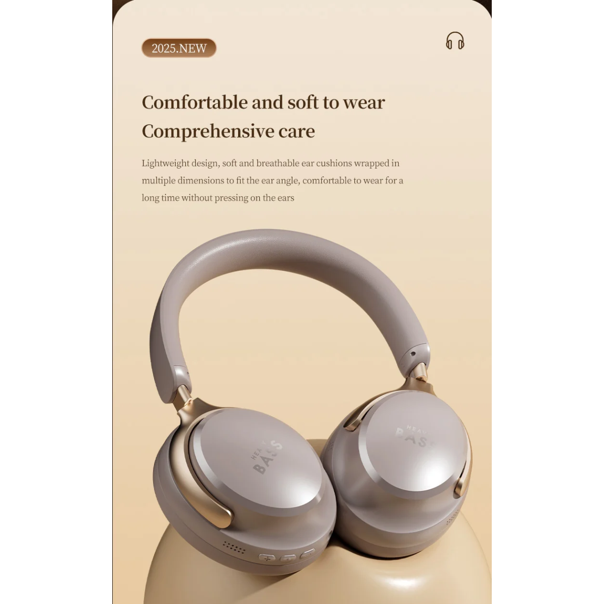 Ασύρματα Ακουστικά ANC Bluetooth 5.4 Με Ακύρωση Θορύβου BASS-100 - Image 4