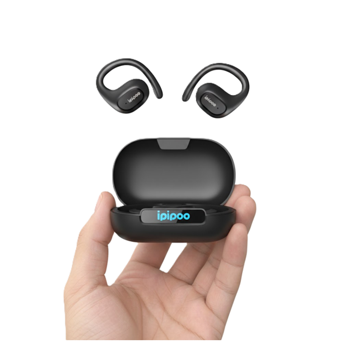 Ασύρματα Ακουστικά Bluetooth με Θήκη Φόρτισης Ipipoo TP-55 Μαύρο - Image 2