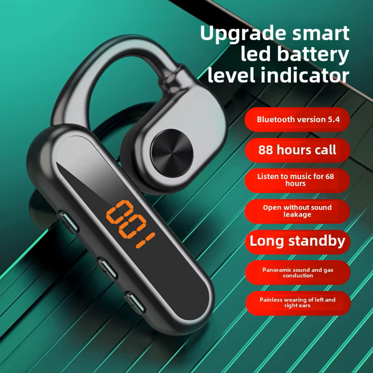 Ασύρματο Ακουστικό Bluetooth Wireless Headset V39 - Μαύρο - Image 2