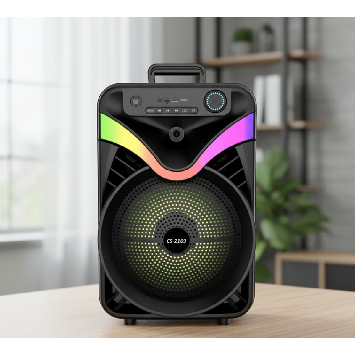 Ασύρματο Ηχείο Bluetooth με Φωτισμό LED RGB CS-2103 Μαύρο - Image 2