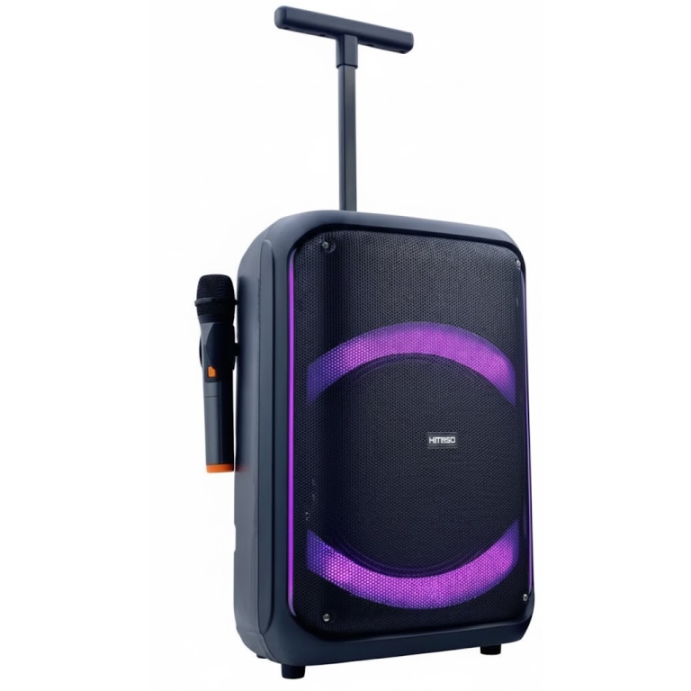 Ασύρματο Ηχείο Bluetooth με Φωτισμό LED RGB και Ασύρματο Μικρόφωνο QS-1226 Μαύρο