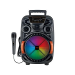 Ασύρματο Ηχείο Bluetooth με Φωτισμό LED RGB και Ενσύρματο Μικρόφωνο QS-4009 Μαύρο