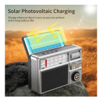 Ασύρματο Ηλιακό Ραδιόφωνο Bluetooth USB MK-391S Γκρι - Image 3