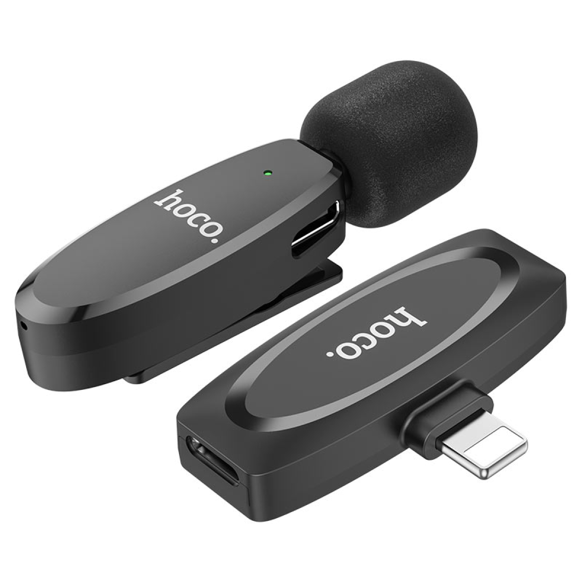 Ασύρματο Μικρόφωνο με Lightning 2τμχ - Wireless Digital Microphone Hoco L15 - Μαύρο - Image 2