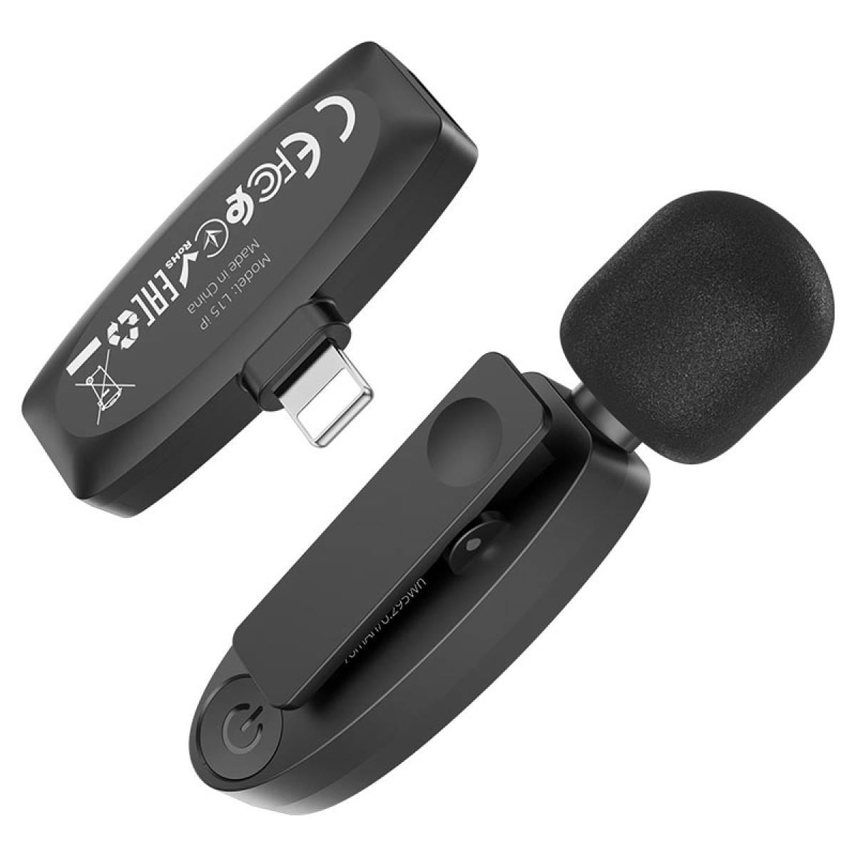 Ασύρματο Μικρόφωνο με Lightning 2τμχ - Wireless Digital Microphone Hoco L15 - Μαύρο - Image 5