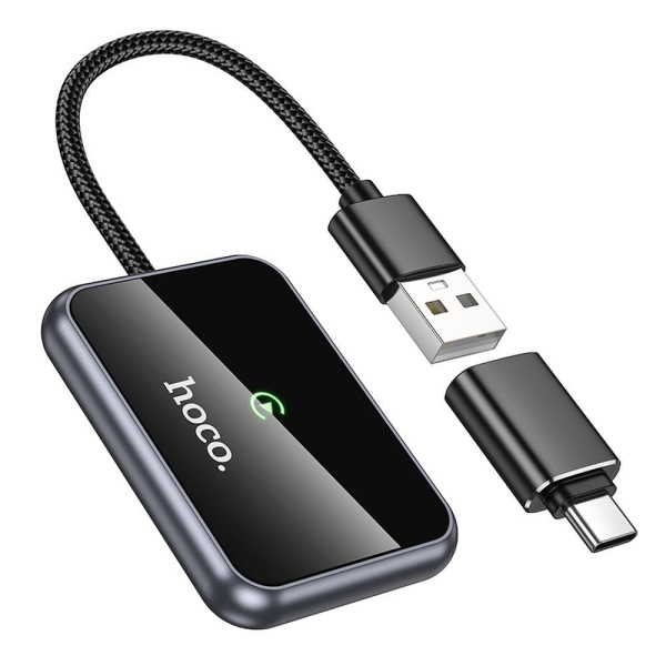 Ασύρματος Αντάπτορας CarPlay – USB-A / USB-C Hoco HU1 Μαύρο