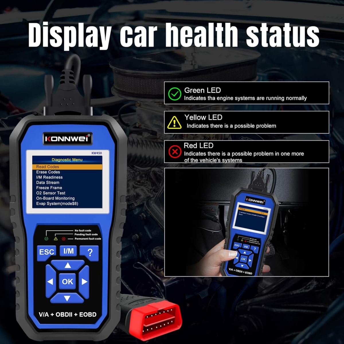 Konnwei KW450 V/A OBDII Διαγνωστικό επαγγελματικό για VW-GROUP FULL SYSTEM ai AUDI-VW - Image 3