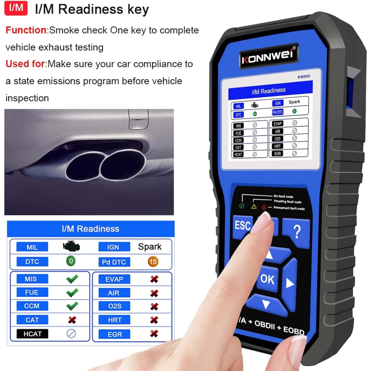 Konnwei KW450 V/A OBDII Διαγνωστικό επαγγελματικό για VW-GROUP FULL SYSTEM ai AUDI-VW - Image 5