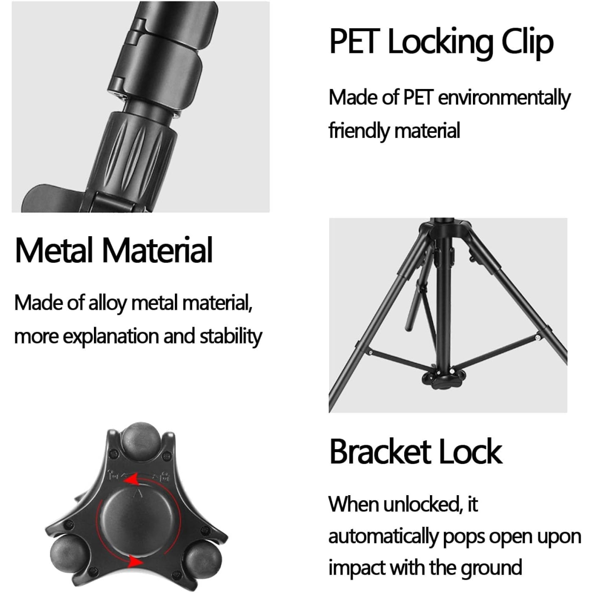 Επαγγελματικό Τρίποδο Κινητού 190cm με Αυτόματο Άνοιγμα N01 - Μαύρο - Image 3