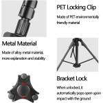 Επαγγελματικό Τρίποδο Κινητού 190cm με Αυτόματο Άνοιγμα N01 - Μαύρο - Image 3