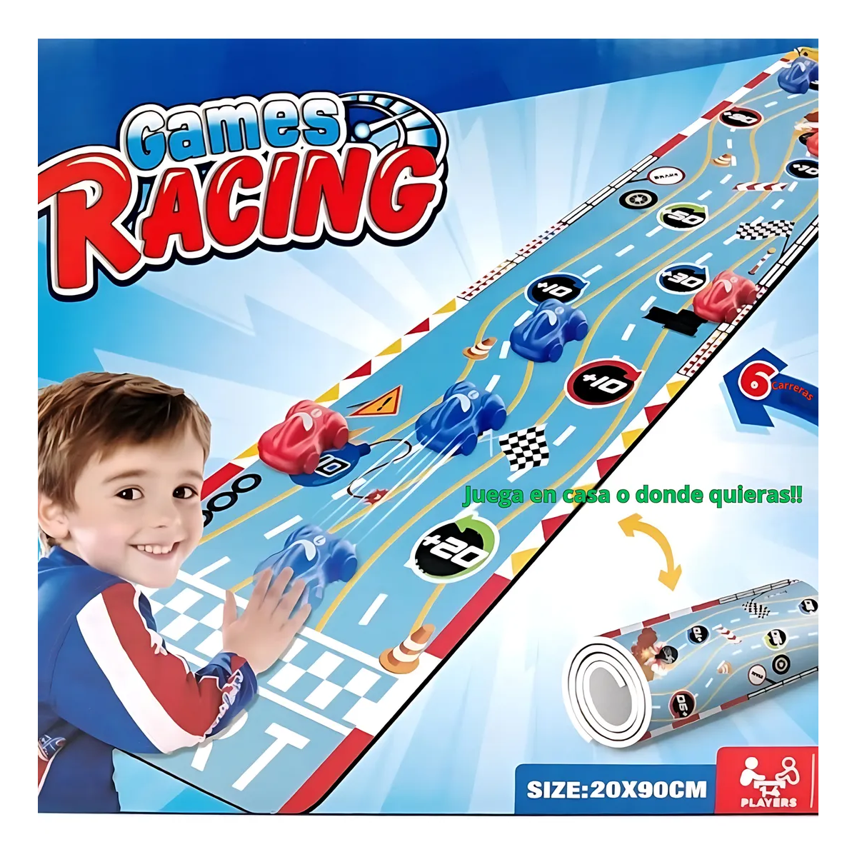 Επιτραπέζιο Παιχνίδι Racing με Χαλάκι Πίστας & Μίνι Αγωνιστικά Αυτοκίνητα – B186 - Image 4