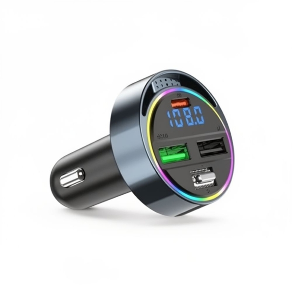 FM Transmitter Αυτοκινήτου με Bluetooth και RGB Φωτισμό P41 - Μαύρο