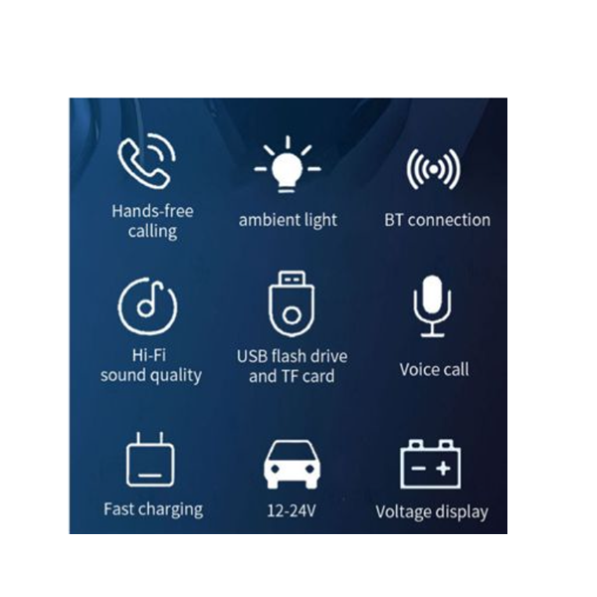 FM Transmitter Αυτοκινήτου με Bluetooth και RGB Φωτισμό P41 - Μαύρο - Image 3