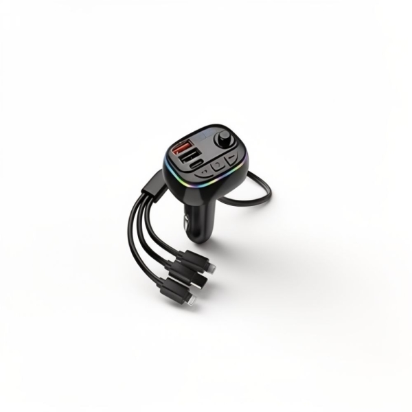FM Transmitter και Φορτιστής Αυτοκινήτου με Καλώδια Type-C/Micro/Lightning C23P - Μαύρο