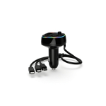 FM Transmitter και Φορτιστής Αυτοκινήτου με Καλώδια Type-C/Micro/Lightning C23P - Μαύρο