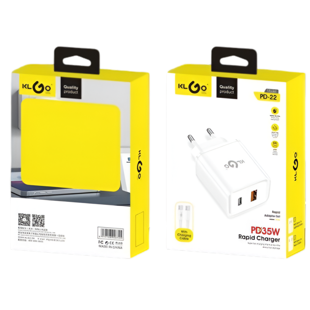 Φορτιστής Χωρίς Καλώδιο PD 35W Με USB Και Type-C Klgo PD-22