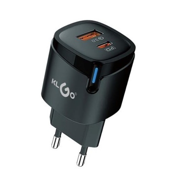 Φορτιστής Χωρίς Καλώδιο USB Και Type-C PD 30W Klgo PD-79
