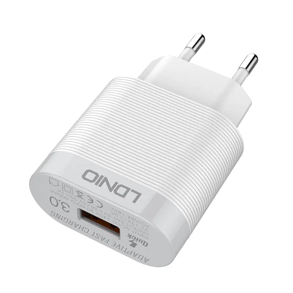 Φορτιστής με Θύρα USB-C QC 3.0 18W LDNIO A303Q Λευκό - Image 2