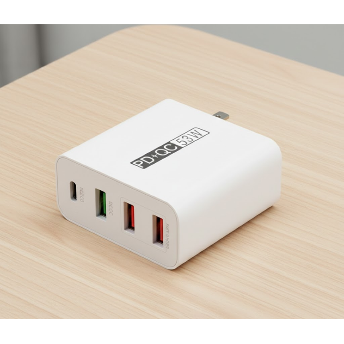Φορτιστής PD + QC 3.0 με 3 Θύρες USB & 1 Type-C Andowl WLX-A6 Λευκό - Image 2