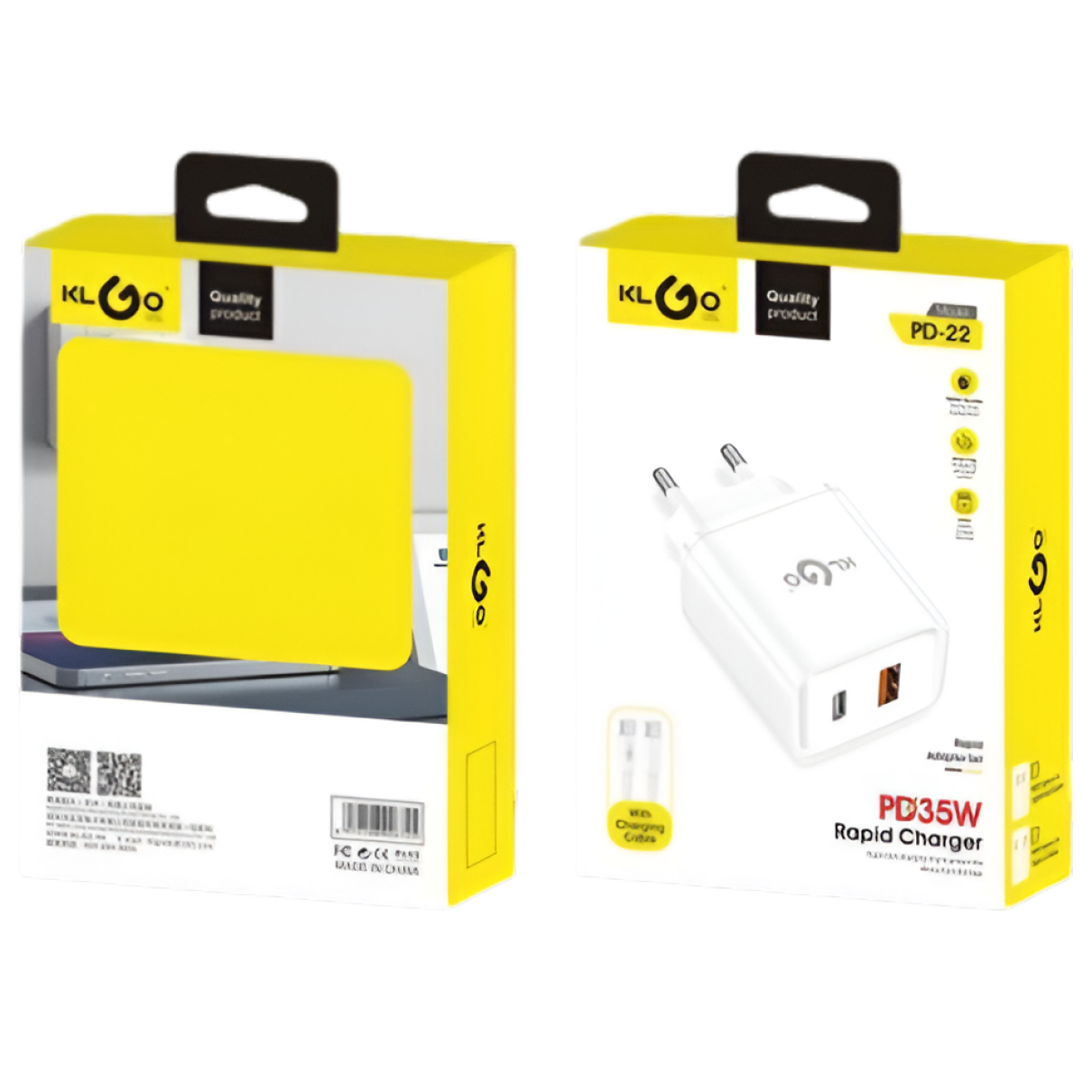 Φορτιστής Ταχείας Φόρτισης PD 35W Με USB Και Type-C Klgo PD-22