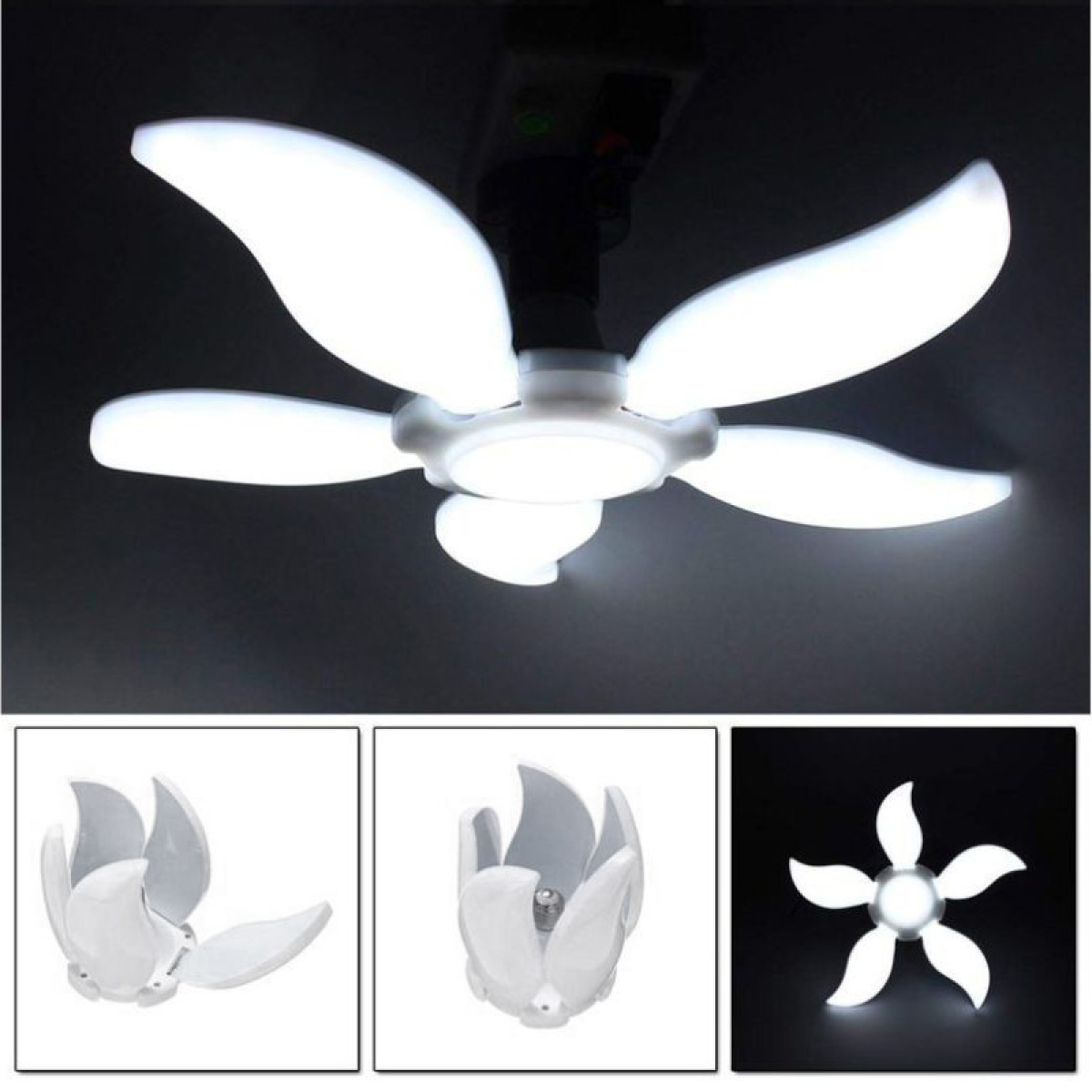 Φωτιστικό Πτυσσόμενο LED Οροφής 5 Πτερυγίων 80W σε Σχήμα Λουλουδιού - Image 2