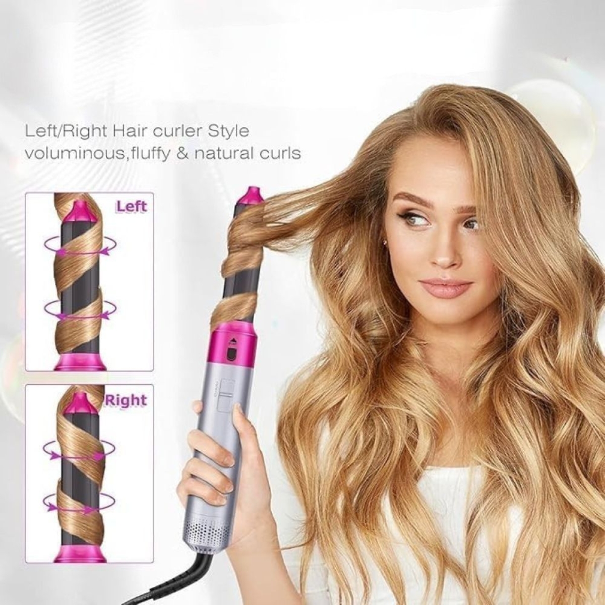 Hoco DAR41 5-in-1 Κεραμική Βούρτσα Μαλλιών με Θερμό Αέρα για Ίσιωμα και Μπούκλες 1000W