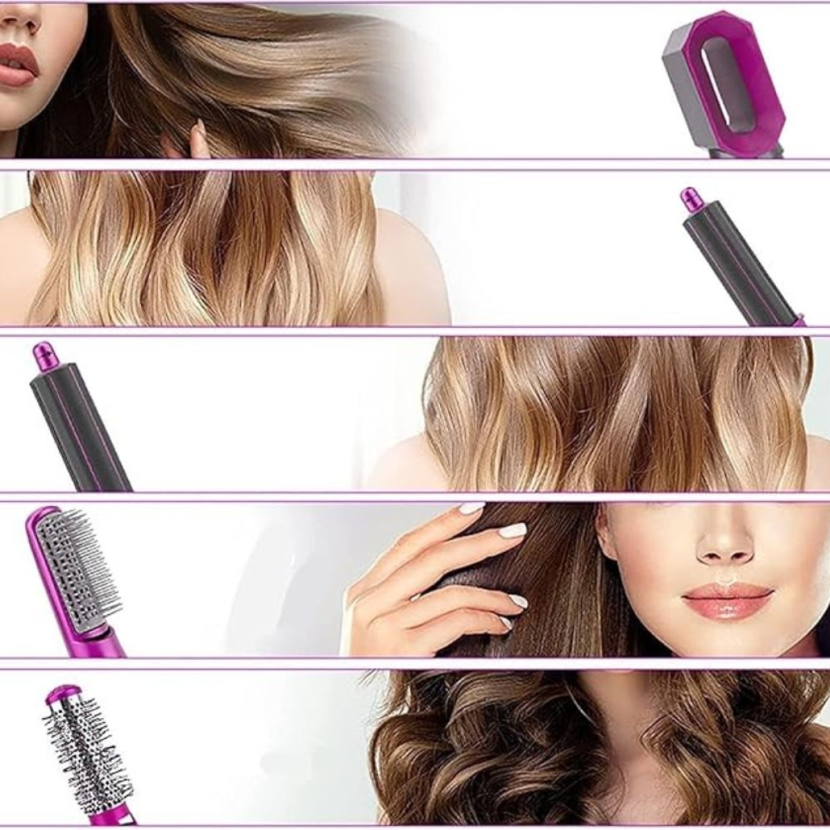 Hoco DAR41 5-in-1 Κεραμική Βούρτσα Μαλλιών με Θερμό Αέρα για Ίσιωμα και Μπούκλες 1000W