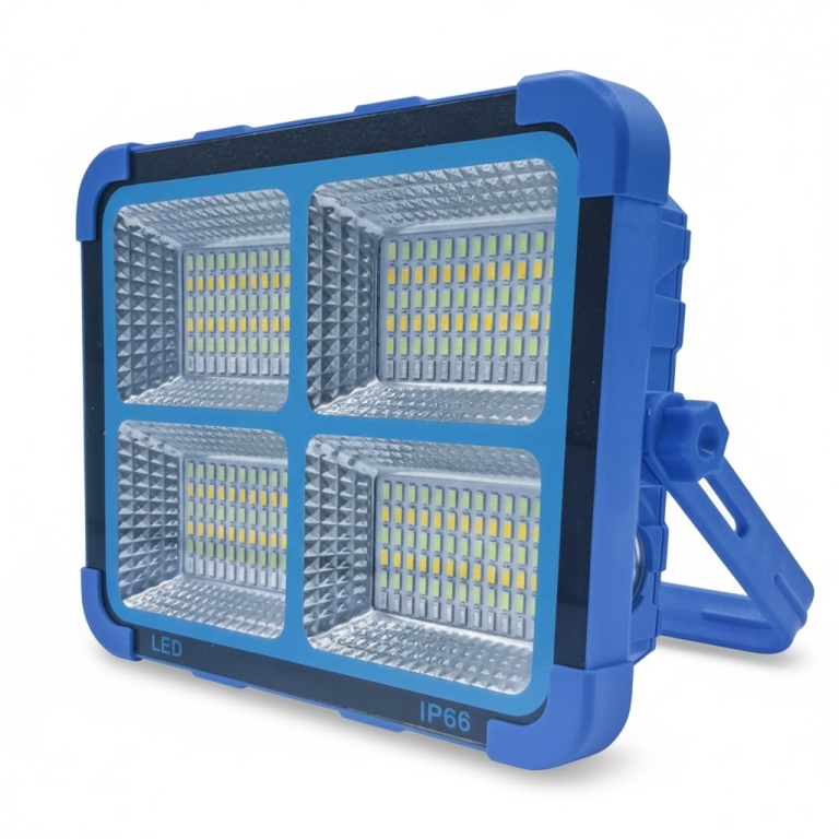 Ηλιακός Προβολέας Εργασίας - Έκτακτης Ανάγκης 1500W με Πάνελ Rixme - Μπλε