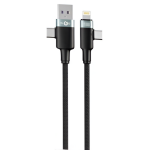 Καλώδιο Φόρτισης 4σε1 Fast Charging 1m USB & Type-C Σε Lightning & Type-C KLGO S-681