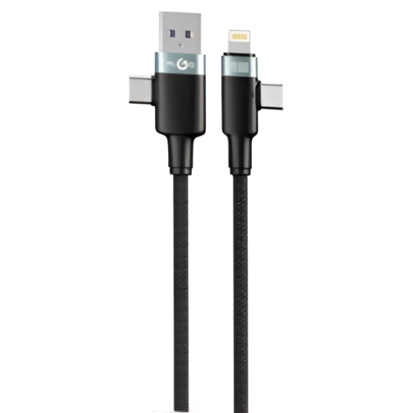 Καλώδιο Φόρτισης 4σε1 Fast Charging 1m USB & Type-C Σε Lightning & Type-C KLGO S-681