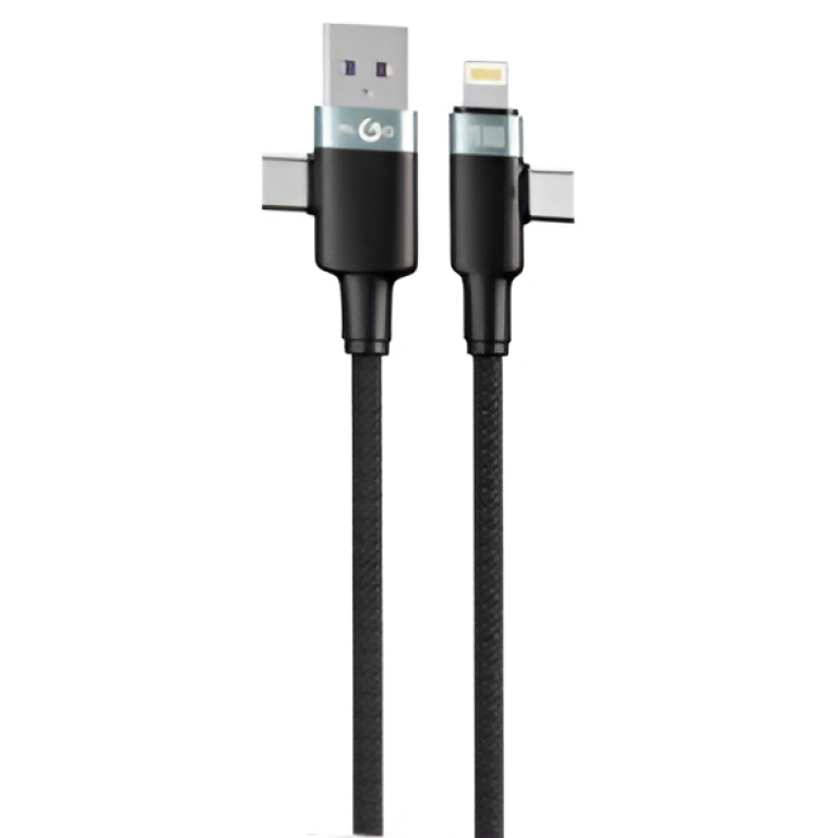Καλώδιο Φόρτισης 4σε1 Fast Charging 1m USB & Type-C Σε Lightning & Type-C KLGO S-681