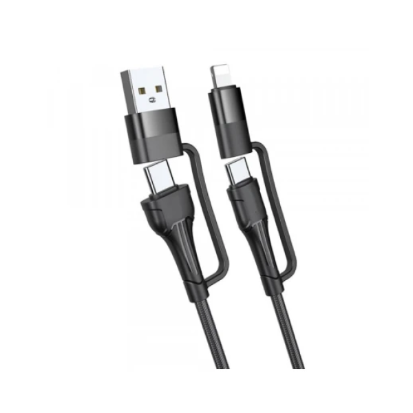 Καλώδιο Φόρτισης & Data 4σε1 Fast Charging PD 60W 1.2m KLGO S-650