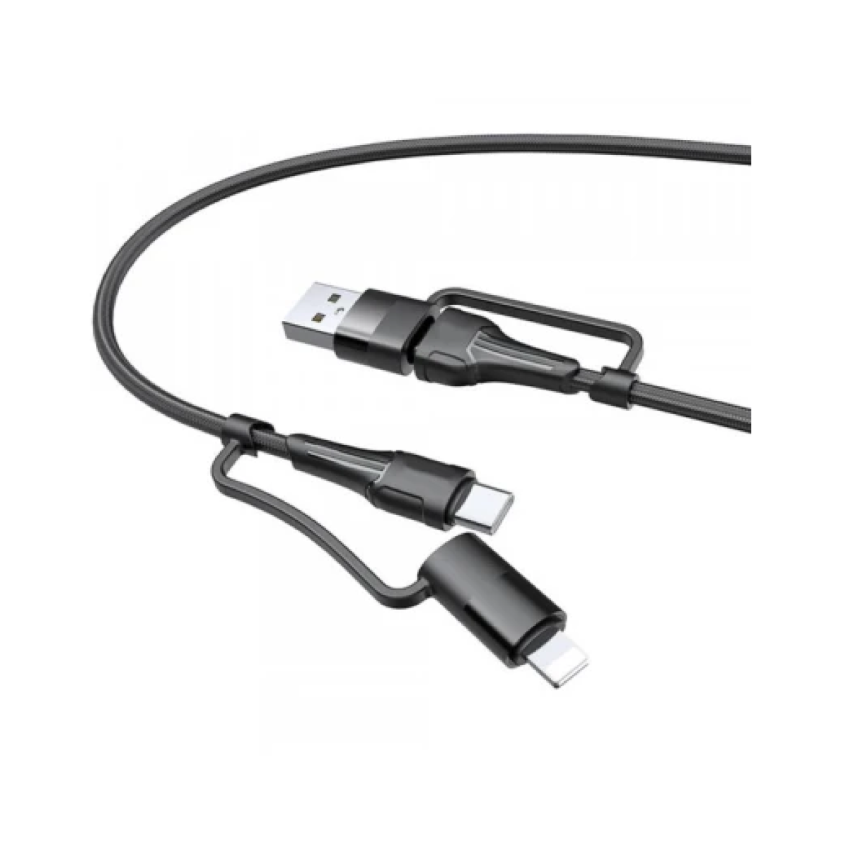 Καλώδιο Φόρτισης & Data 4σε1 Fast Charging PD 60W 1.2m KLGO S-650 - Image 3