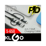 Καλώδιο Φόρτισης & Data 4σε1 Fast Charging PD 60W 1.2m KLGO S-650 - Image 5