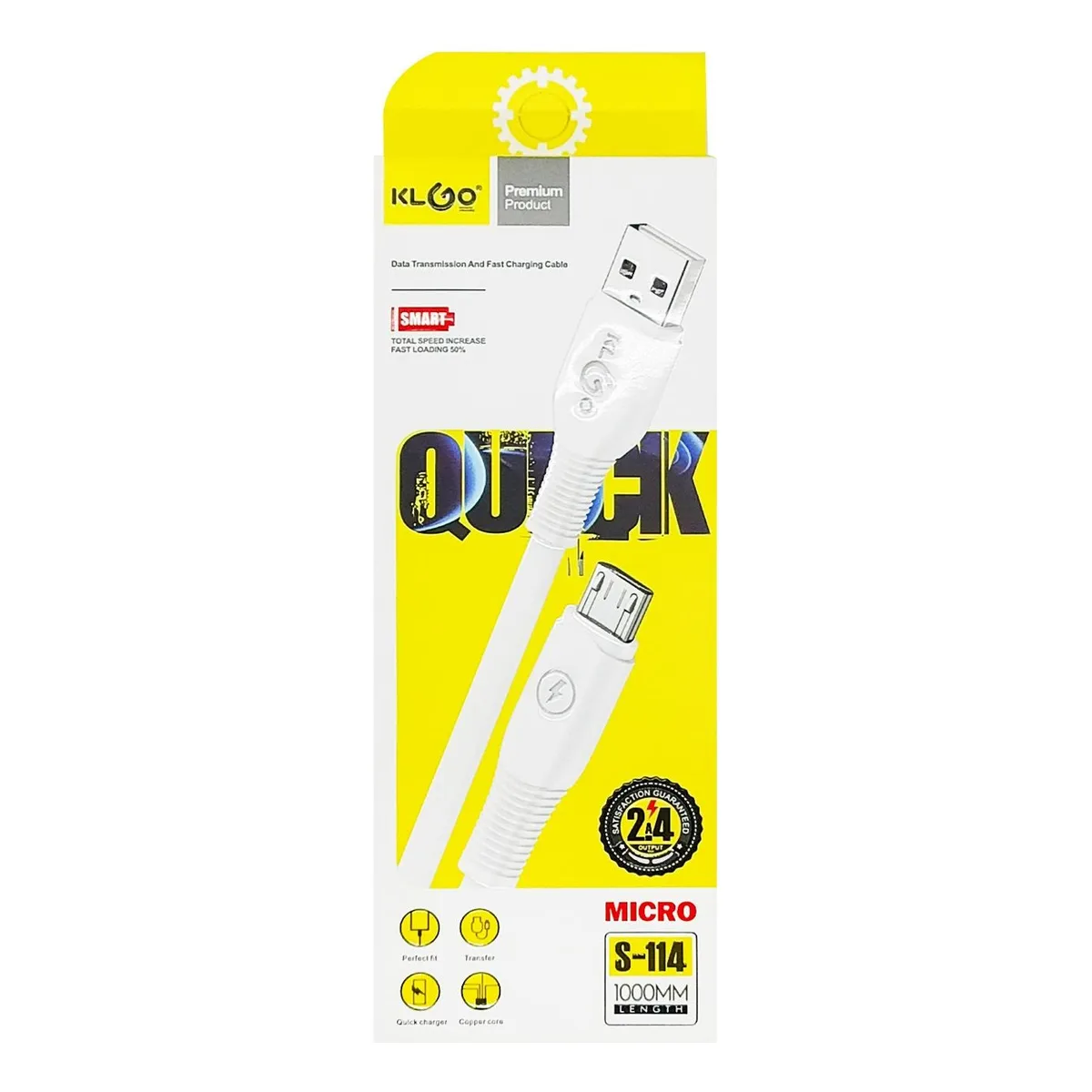 Καλώδιο Φόρτισης & Data USB-Α Σε Micro USB Fast Charging 2.4A 1m Klgo S-114 - Image 5