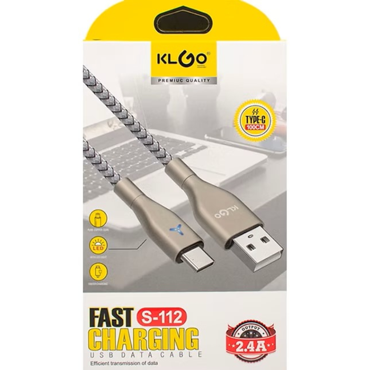Καλώδιο Φόρτισης & Data USB-A Σε Type-C 2.4A Klgo S-112
