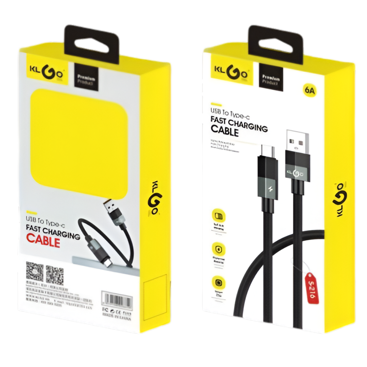 Καλώδιο Φόρτισης & Data USB Σε Type-C Fast Charging 6A 1m KLGO S-216