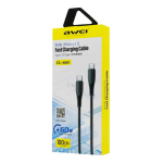 Καλώδιο Φόρτισης & Δεδομένων USB-C σε USB-C 60W Μαύρο 1m Awei Cl-182C - Image 2