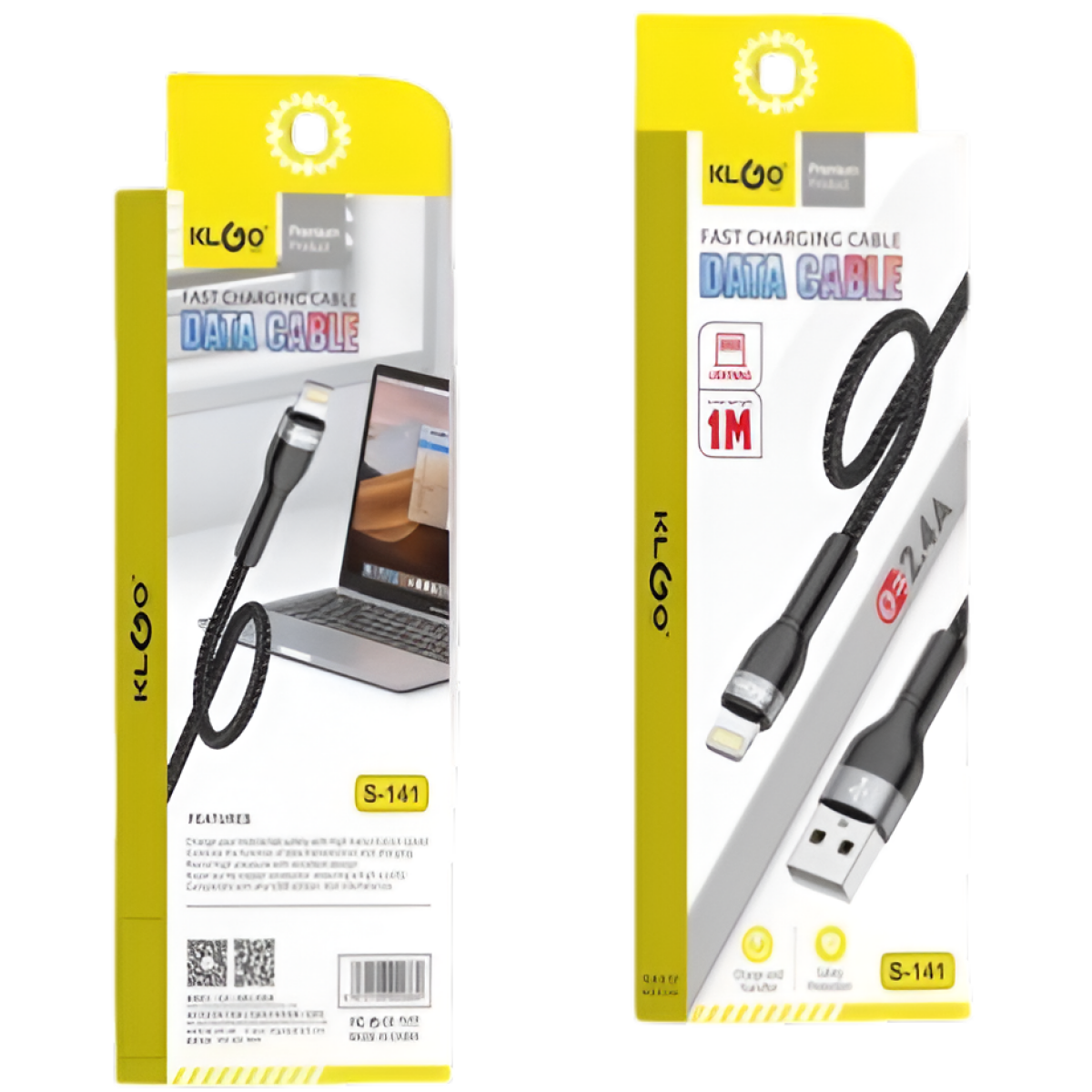 Καλώδιο Φόρτισης USB-A σε Lightning 1m 2.4A Μαύρο KLGO S-141