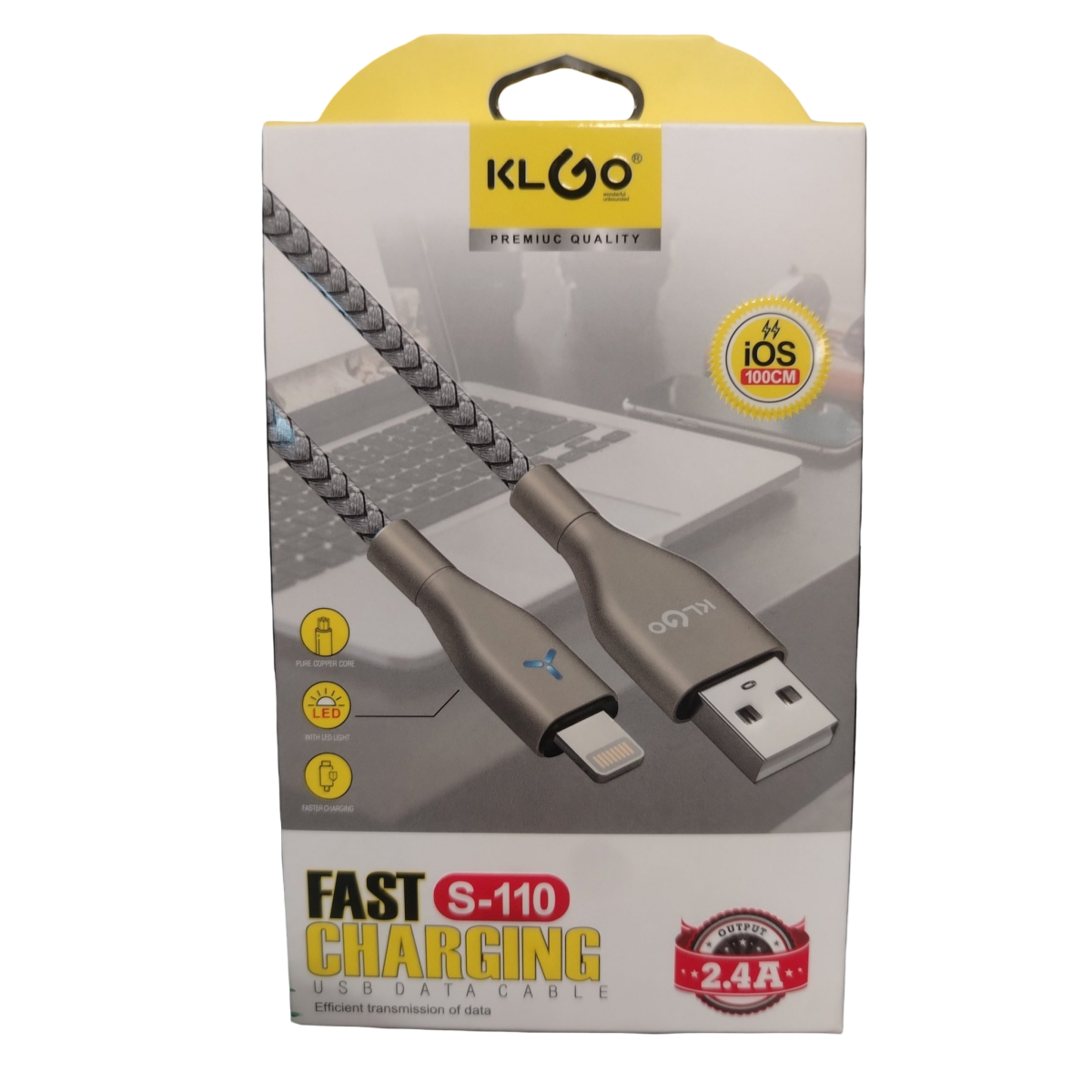Καλώδιο Φόρτισης USB Σε Lightning Fast Charging 2.4A 1m Klgo S-110