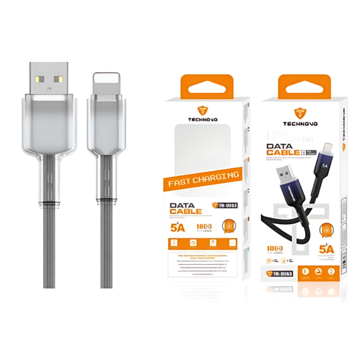 Καλώδιο USB to Lightning 1m 5A TN-D063 Γκρι - Image 2