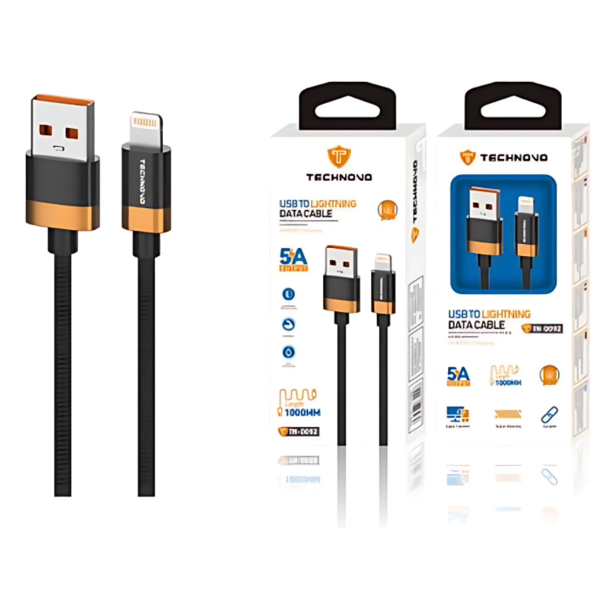 Καλώδιο USB to Lightning 1m 5A TN-D092 Μαύρο - Image 2